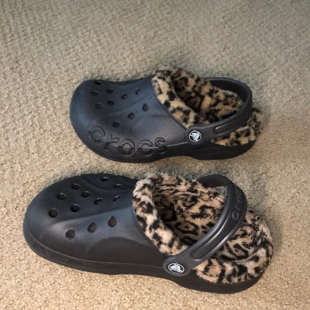 Crocs leopard lining US size 2